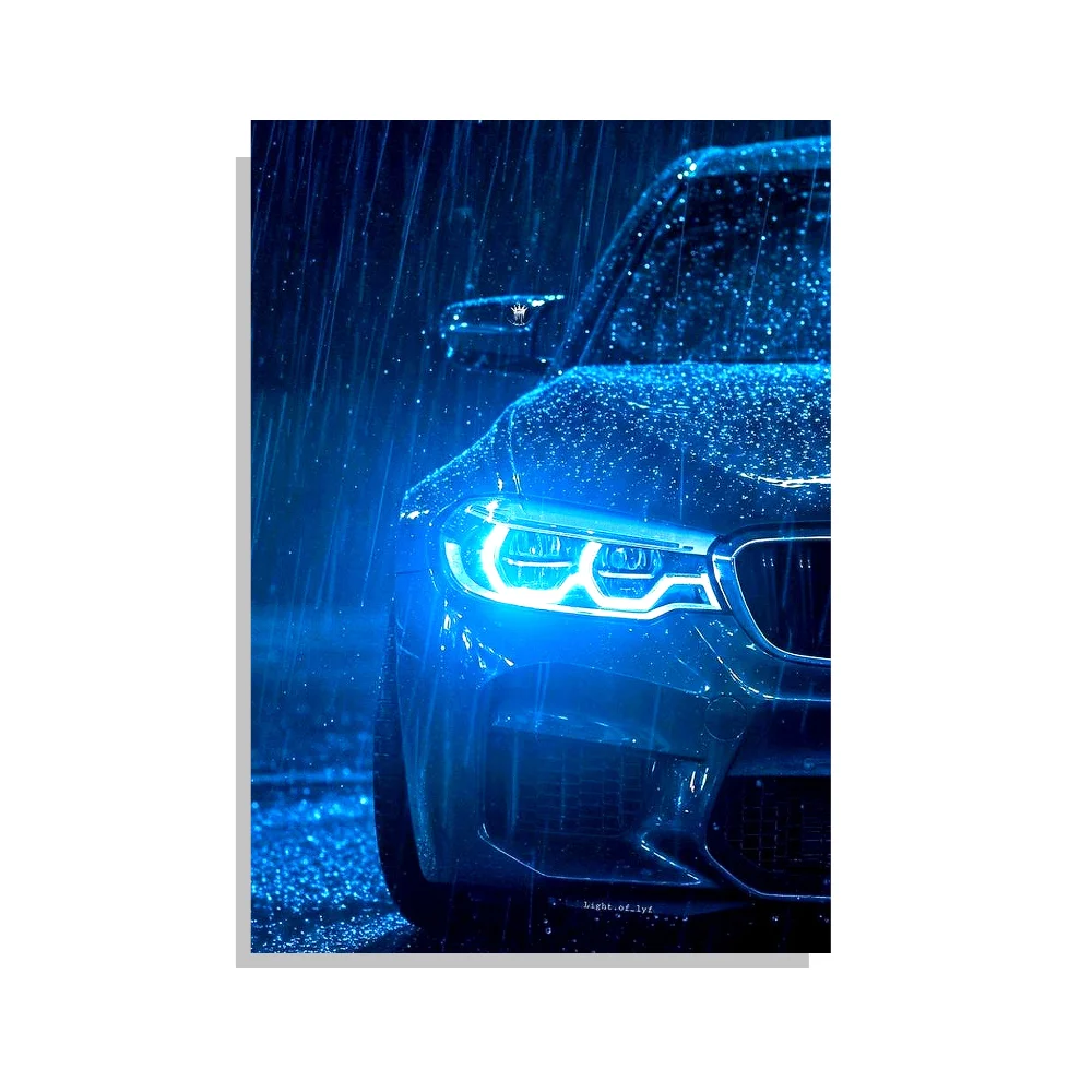 Djane Studio Neon Wall Frame | Acrylic Neon Car Frame for Living Room, Bedroom, Office & Gaming Room | Modern Home Décor | Pack of 1 | Size 12x18 Inch
